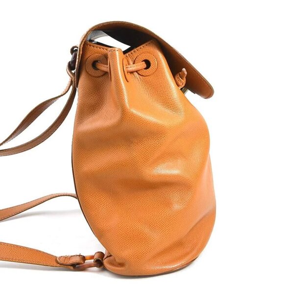 Chanel CC Logo Backpack Leather Brown Auth CHANEL CC Logo Backpack Brown Leather main image 3